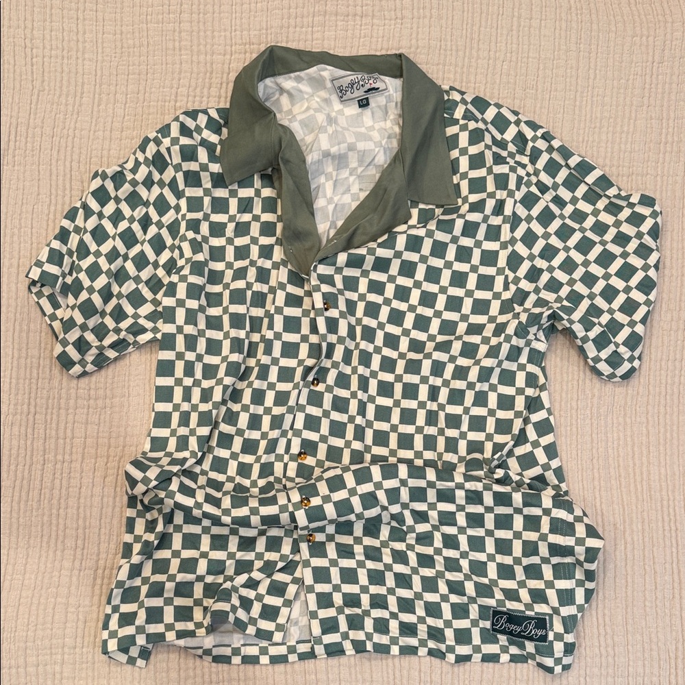 Bogey Boys Green and White Checkered Shirt
